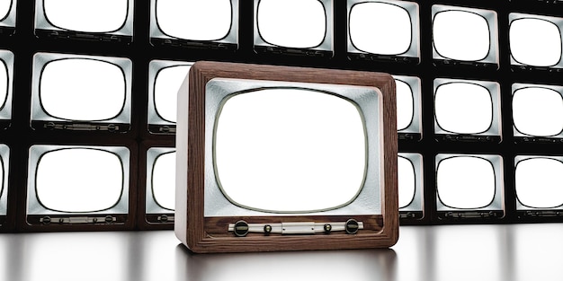 오래 된 깨진된 빈티지 tv
