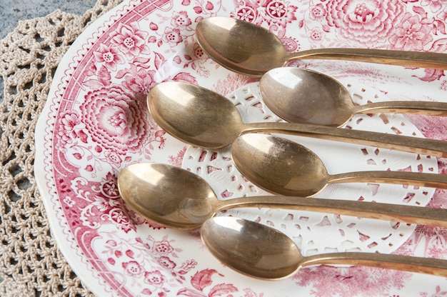 Old bronze cocktail spoons