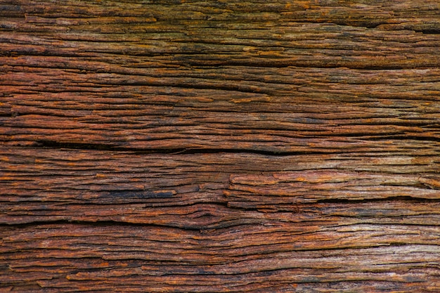 Old brown rough and crack natural wood for background 