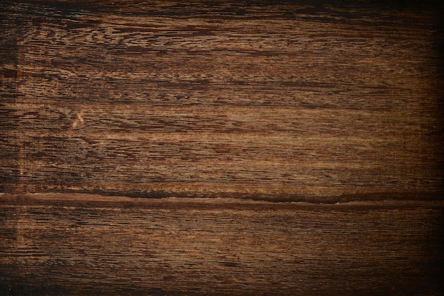 Old brown wooden background Dark textured wood surface Vintage wood desk top view