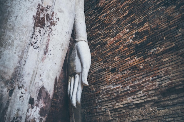 Old buddha temple in Sukhothai Province of Thailand, Thai temple is a landmark Asian travel tourism