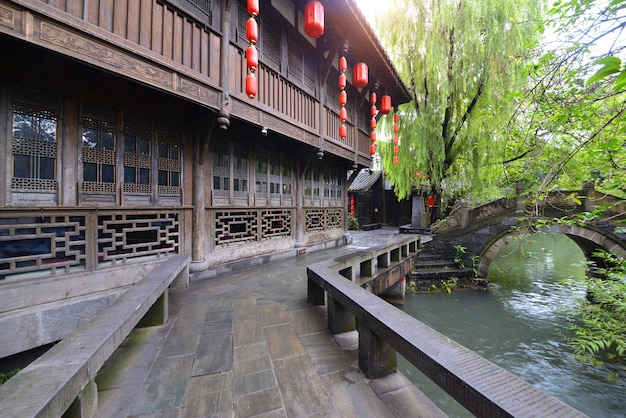 Old buildings in Kuan Alley and Zhai Alley, Chengdu, Sichuan