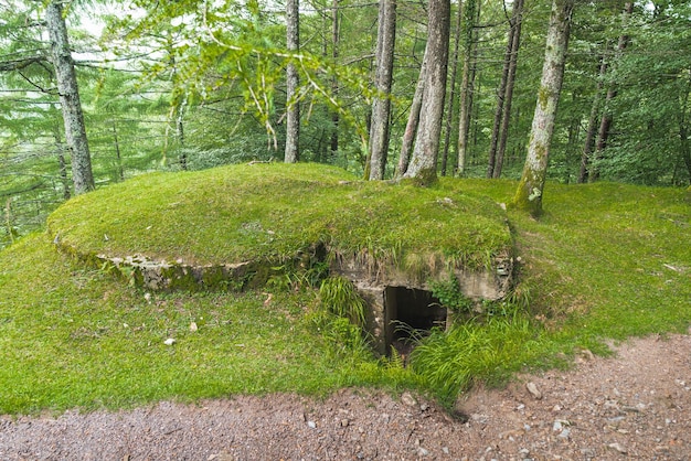 Old bunker from the time of  Spanish civil war located in the mountains of the province of Gipuzkoa