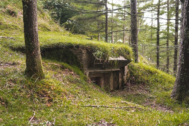 Old bunker of the Spanish civil war located in the mountains of the province of Gipuzkoa