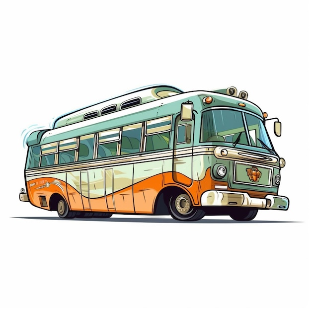 Старый автобус со словом автобус на нем