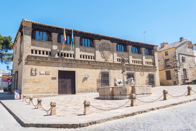 Old butchers Populo square Courts actually Baeza Jaen Spain