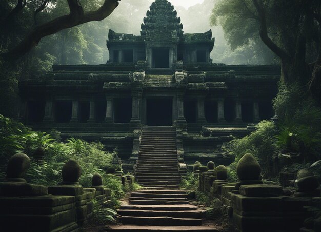 Photo a old cambodia horror temple