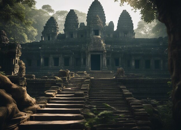 Photo a old cambodia horror temple