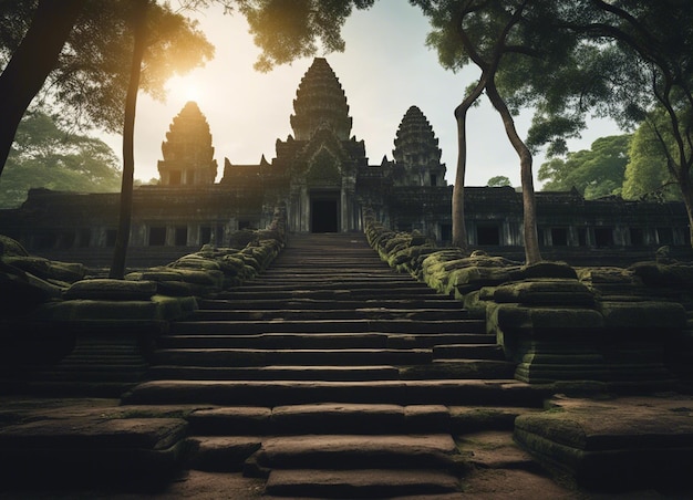 古いカンボジアの恐怖の寺院