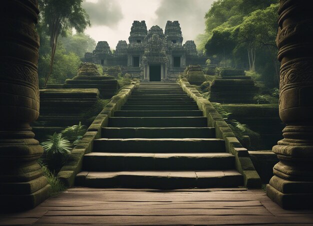 Photo a old cambodia horror temple