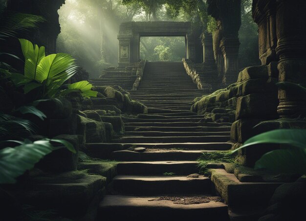 Foto un vecchio tempio dell'orrore cambogiano