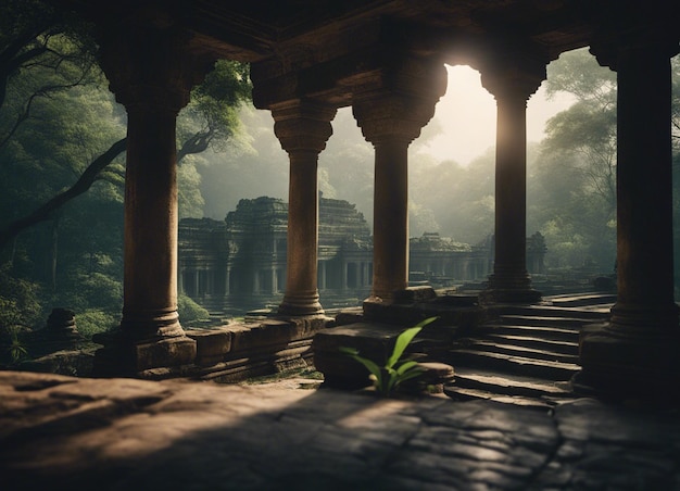 Foto un vecchio tempio dell'orrore cambogiano