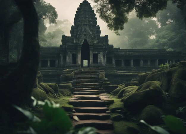 Photo a old cambodia horror temple