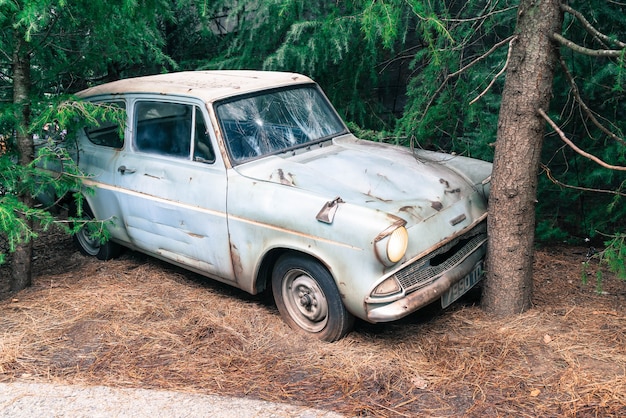 Old car in film studio 