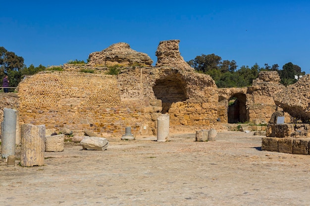 Old carthage ruins in tunisia