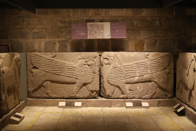 Foto vecchie sculture nel museo delle civiltà anatoliche ankara turchia
