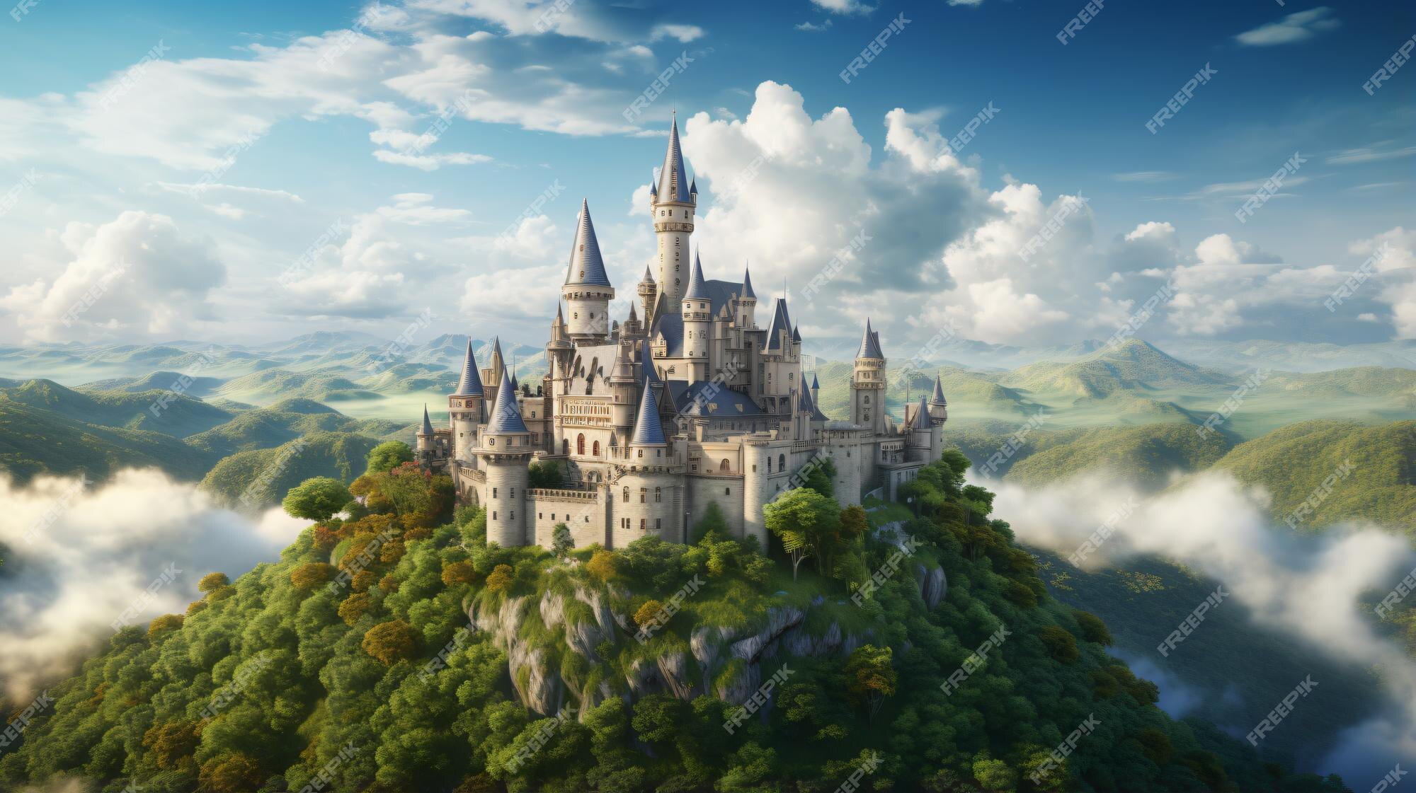 Premium AI Image | Old castle on the hill