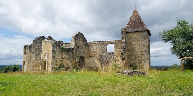 The old castle ruins fortifications on a summer day