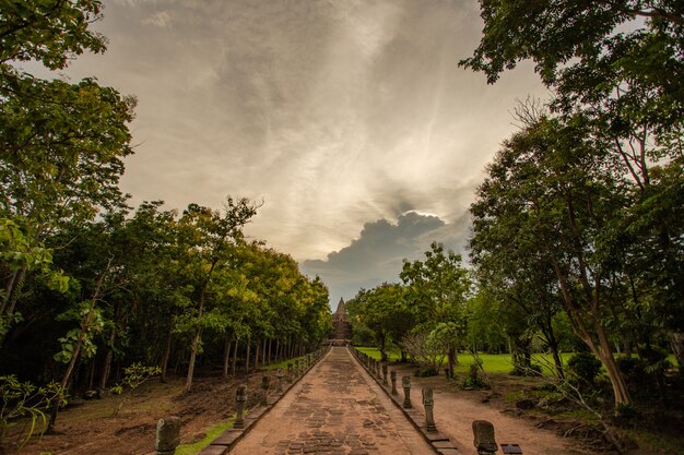 old castle thai in forest