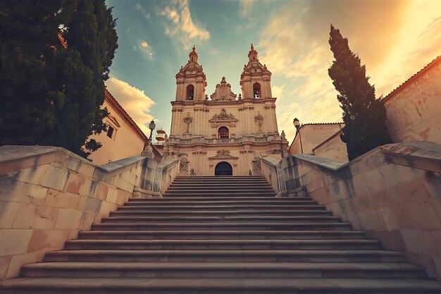 Photo old cathedral stands majestically