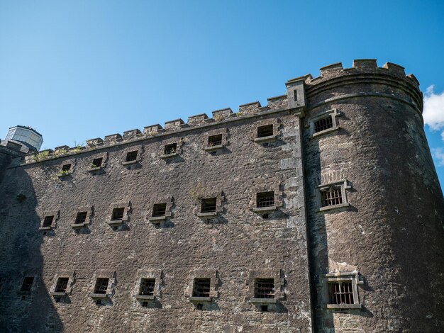 Old celtic castle with towers Cork City Gaol prison in Ireland Fortress citadel background