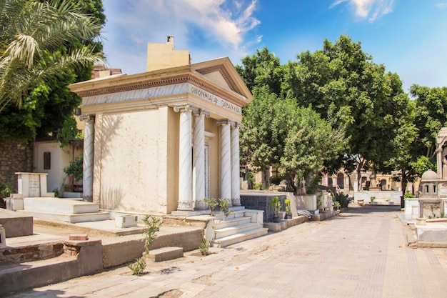 The old cemetery in the Coptic Cairo (Masr al-Qadima) district of Old Cairo, Egypt