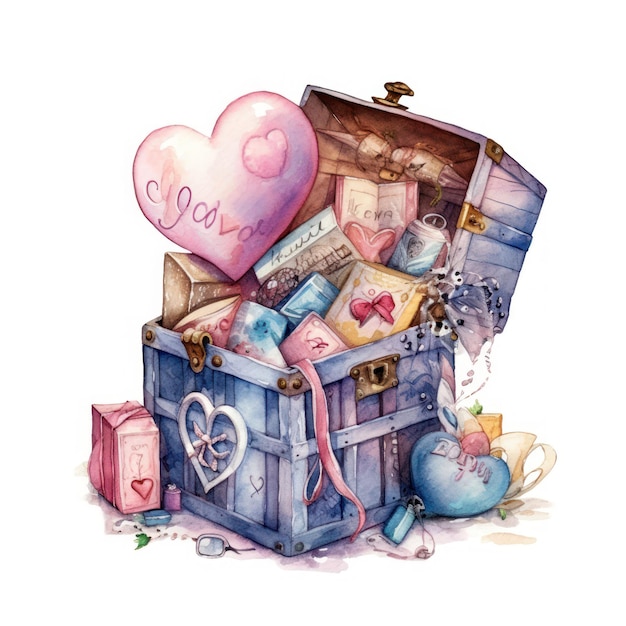 a old chest full of love and hearts