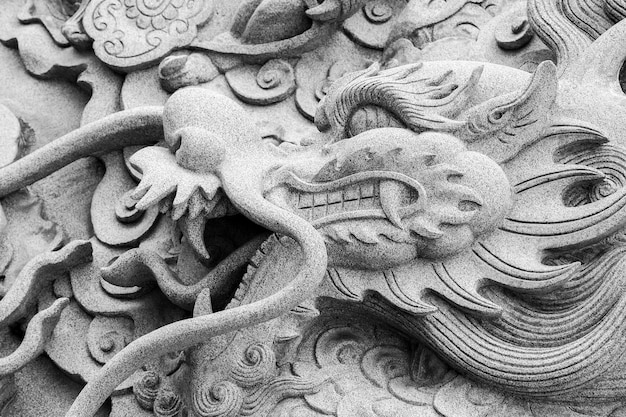 Old chinese dragon stone by carve