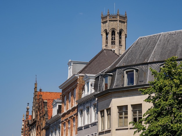 Photo the old city of bruges in belgium