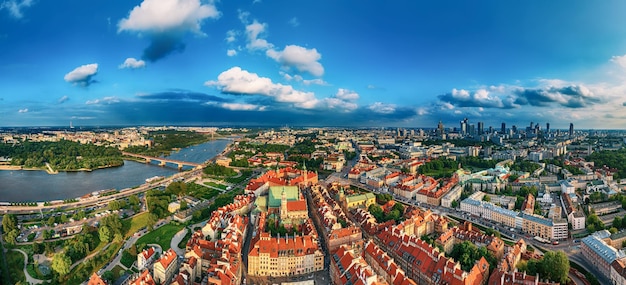 Old city in Warsaw panorama