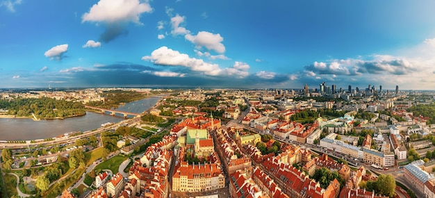 Old city in Warsaw panorama