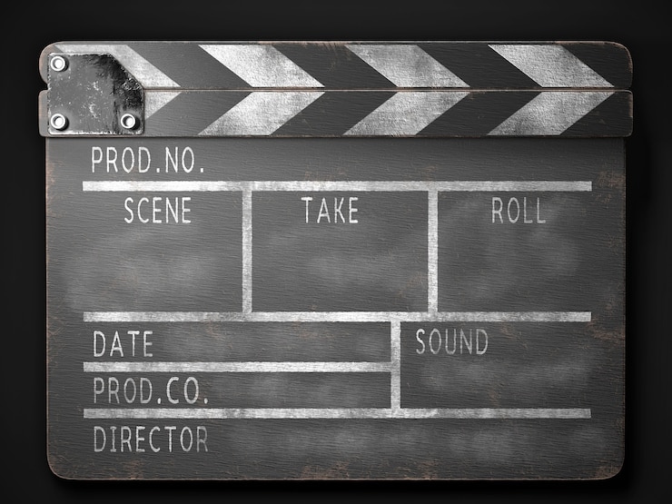 Photo old clapperboard 3d rendering