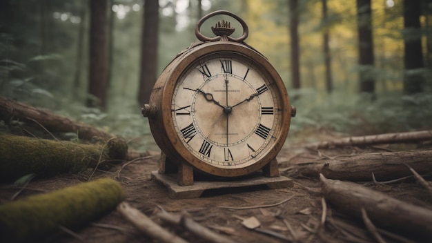 Old Clock in forest