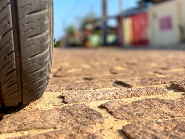 Photo old cobblestone road in brazil