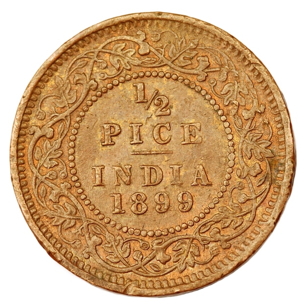 Old coin on India at British rigime