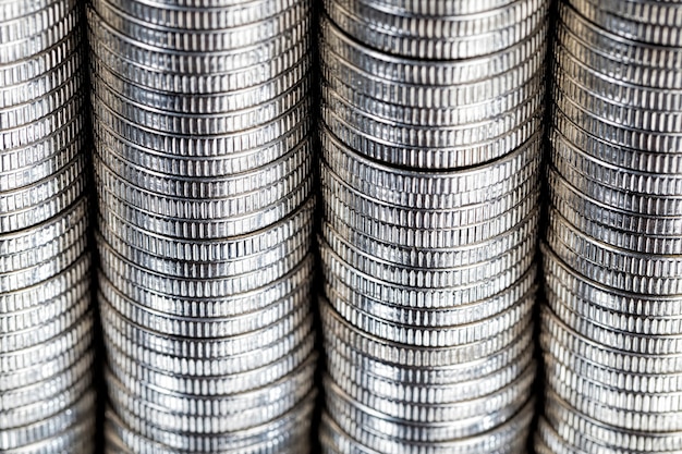 Old coins with scratches and other damages after long-term use by the population for calculations