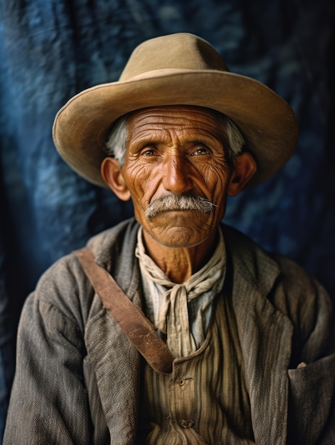 Foto vecchia foto a colori di un uomo messicano dei primi del '900