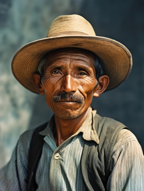 Foto vecchia foto a colori di un uomo messicano dei primi del '900