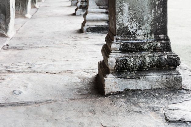 Old columns in Angkor Wat