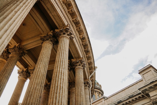 Old columns of the Kazan Cathedral in St. Petersburg. St Petersburg, Russia