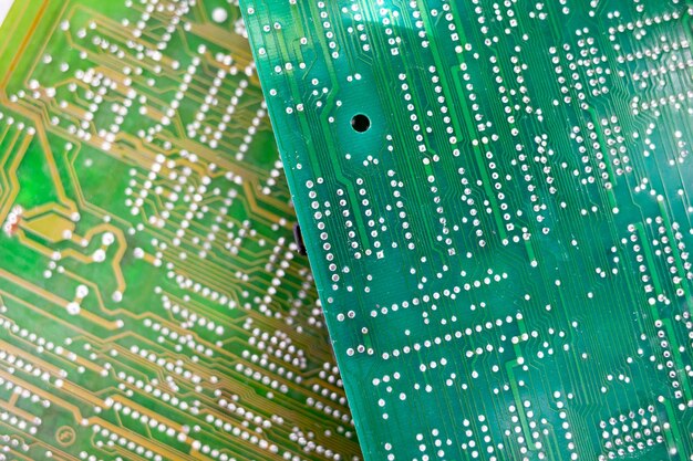 Foto vecchi chip per computer fuori uso. microshop non funzionanti con transistor, conduttori di chip