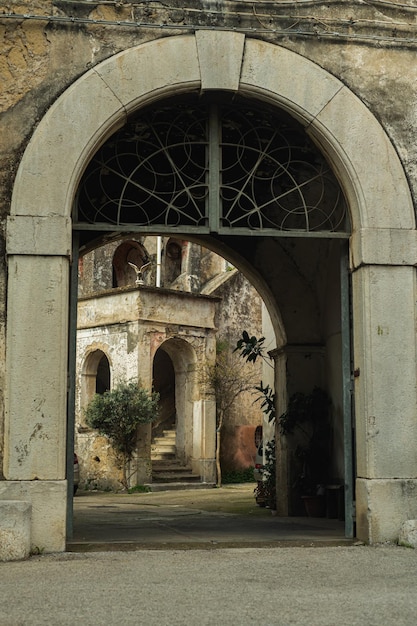 Old courtyard of a house in southern Italy A house with a centuryold history