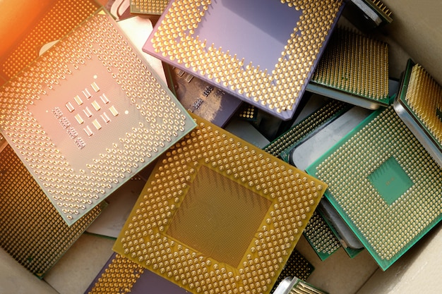 Old CPU Chip Processor technology background