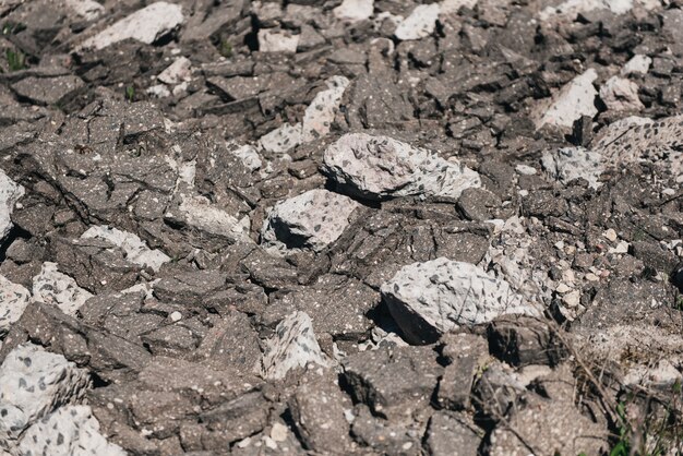 Old cracked asphalt road