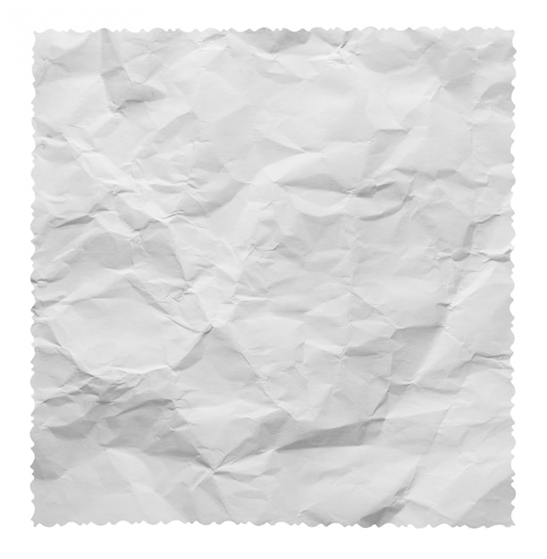 Old crumpled paper isolated on white