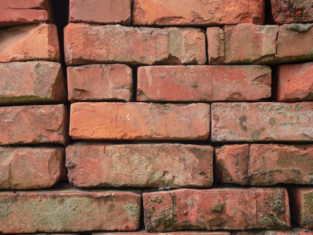 old damaged red bricks. brick wall pattern