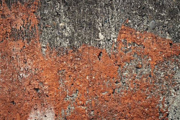 Old damaged wall background. Fragile plaster fragments, scratches, cracks, roughness