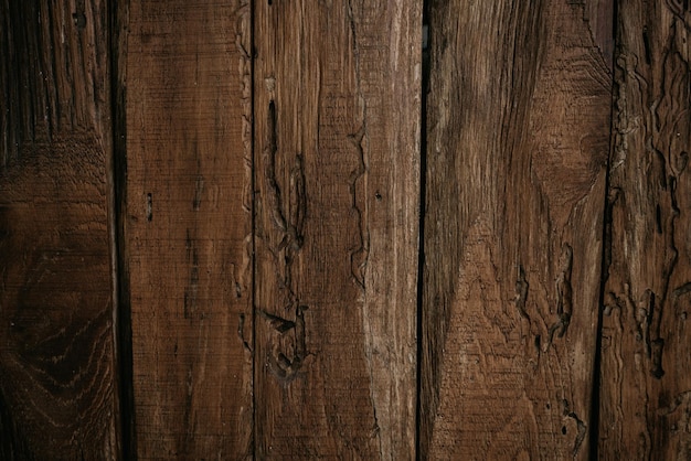 Old dark brown wooden background with vignette