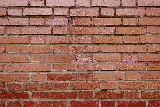 Old dark red painted brick wall background texture