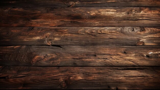 Photo old dark rough wood floor or surface with splinters and knots generative ai